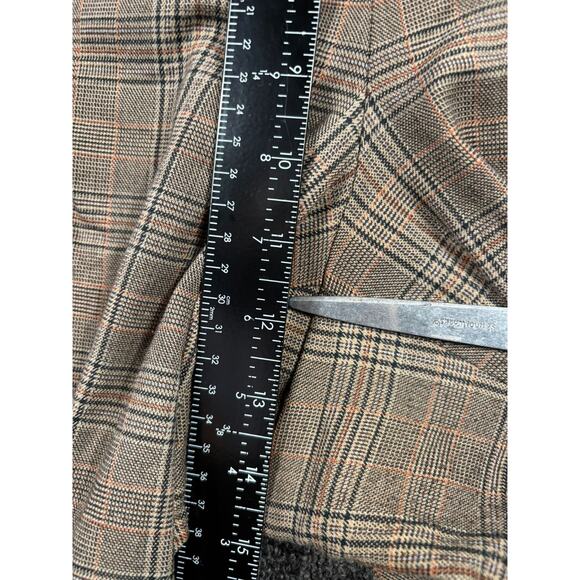 Lane Bryant Wide Pants Womens Size 18 Brown Plaid High Rise Stretch - Picture 6 of 7